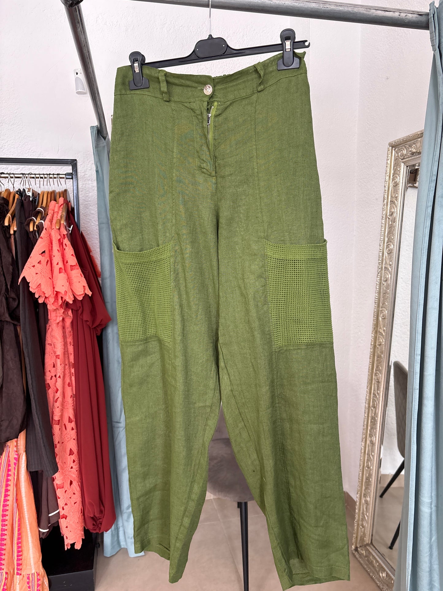 Linen cargo pants