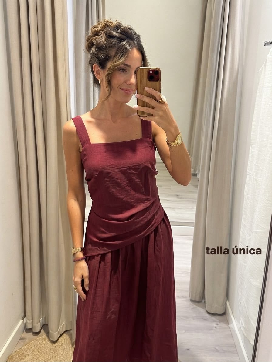 Draped midi dress