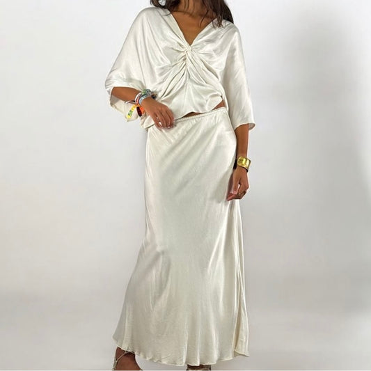 Satin maxi skirt