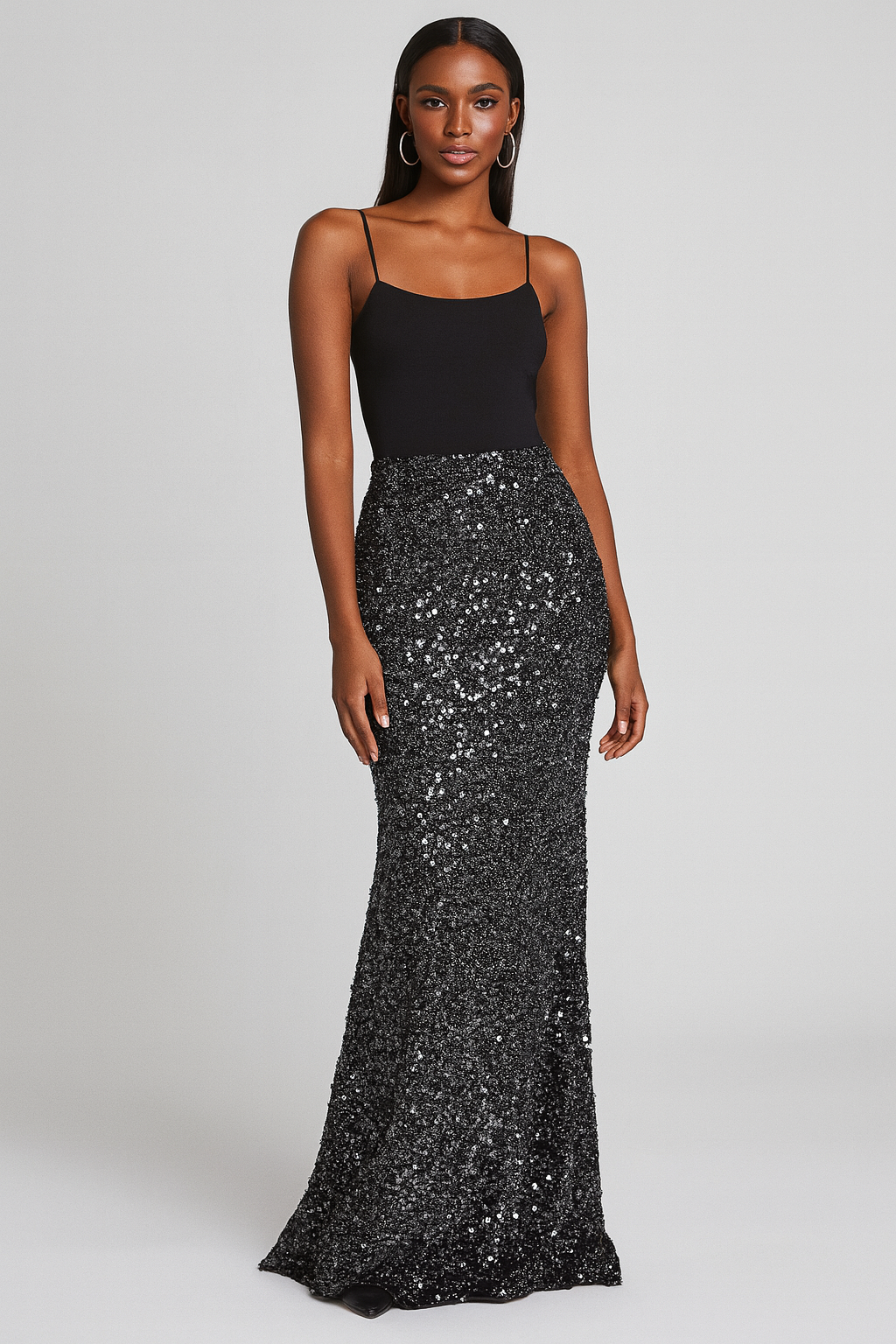 Sequin maxi skirt