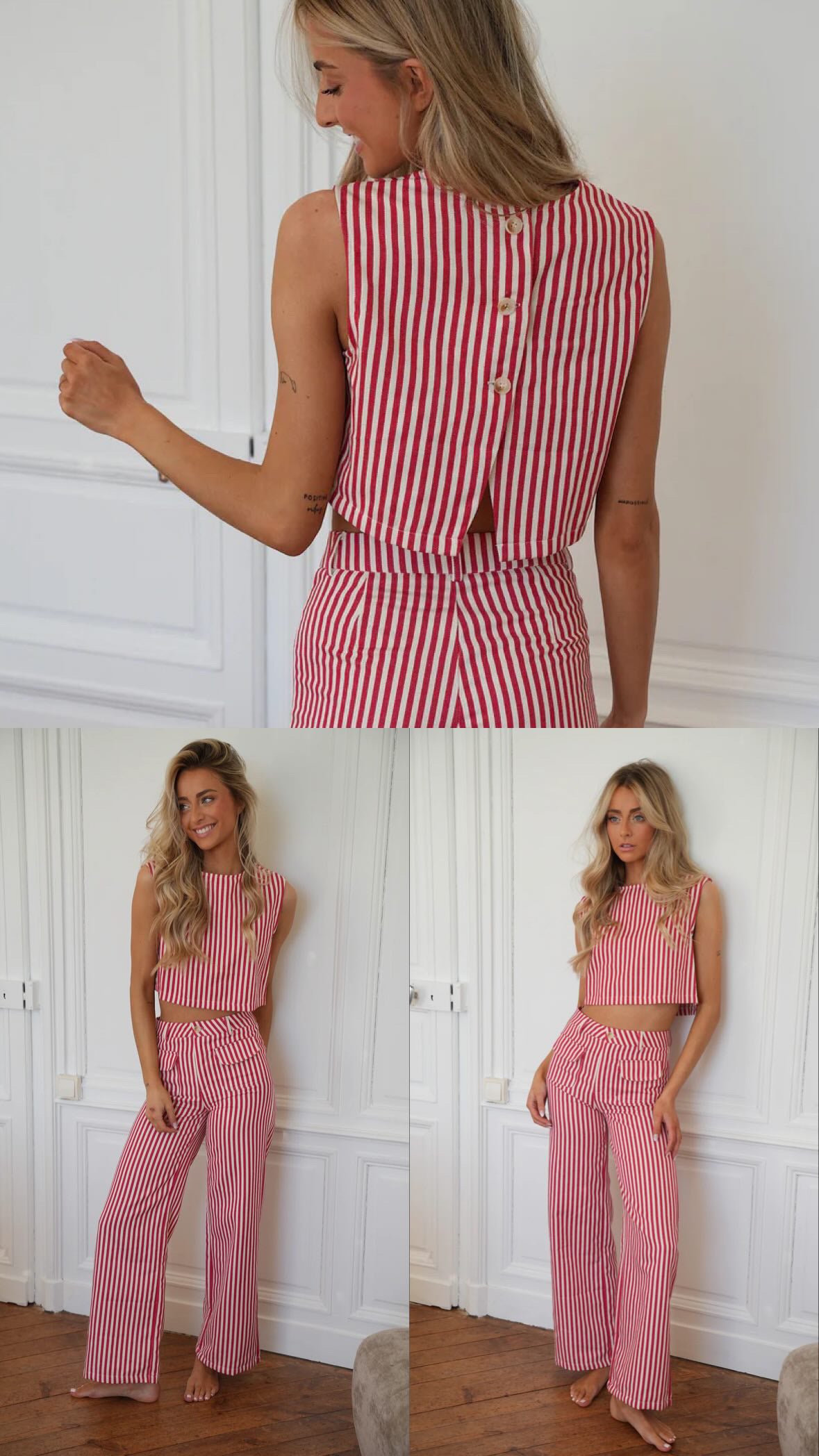 Cropped striped top