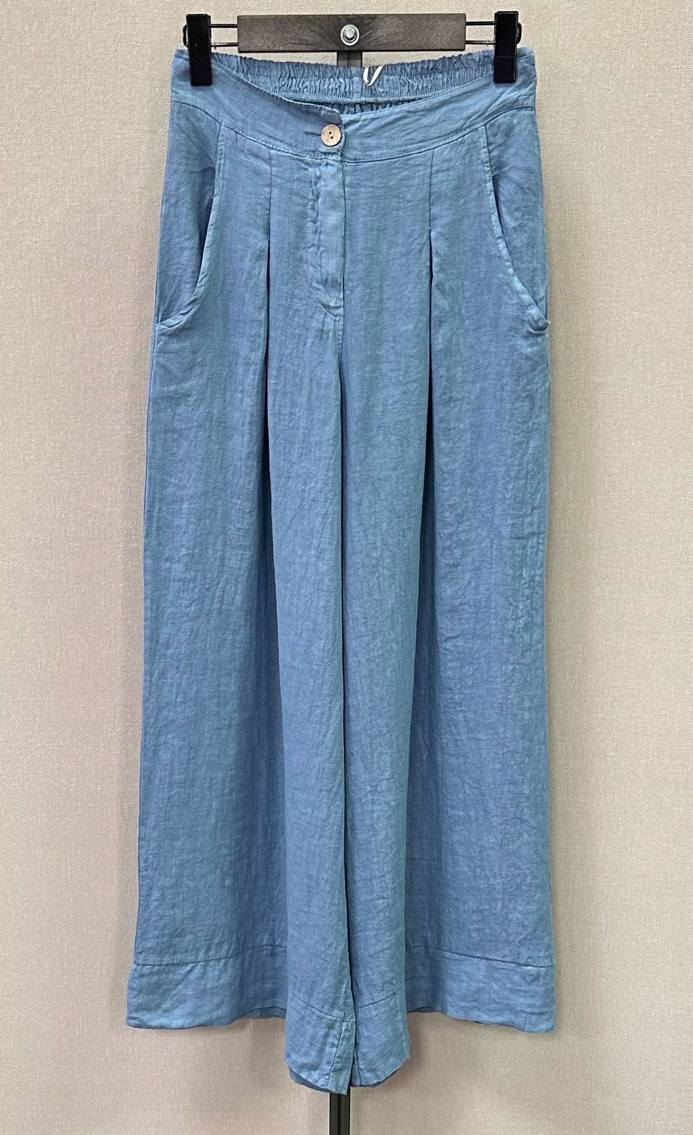 Wide leg linen trousers