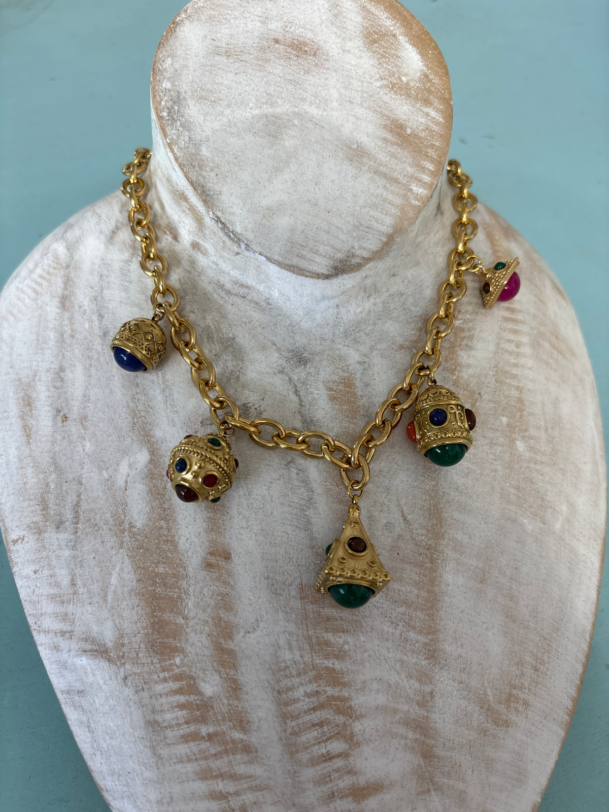 Statement Charm Necklace – Gold