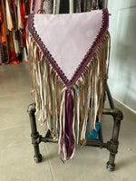 Lilac leather tassel bag