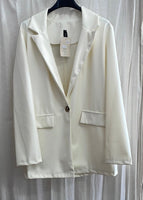 Cream Pleather box jacket
